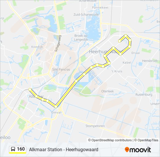 160 Route dienstregelingen, haltes en kaarten Heerhugowaard Centrumwaard (Bijgewerkt)