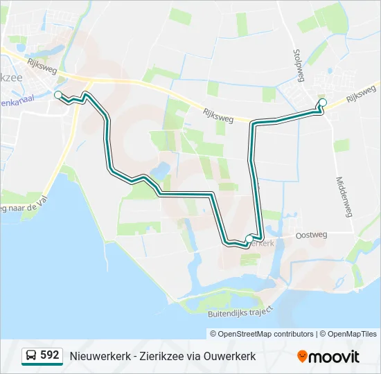 592 Bus Line Map