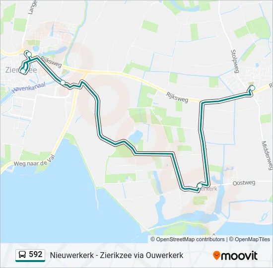 592 Bus Line Map