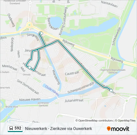 592 Bus Line Map