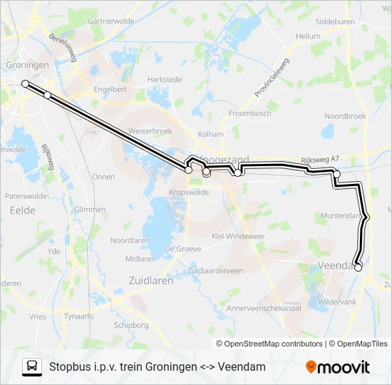 STOPBUS I.P.V. TREIN  Line Map