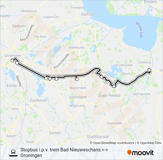  STOPBUS I.P.V. TREIN lijnkaart