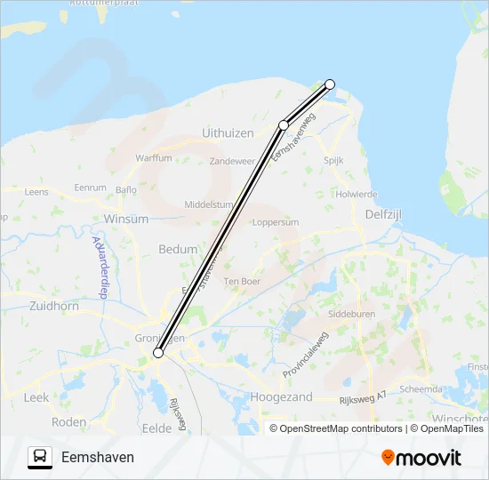 SNELBUS I.P.V. TREIN  Line Map