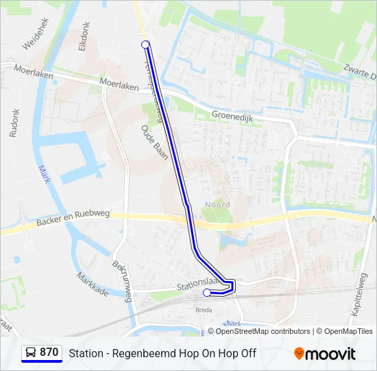 870 Bus Line Map