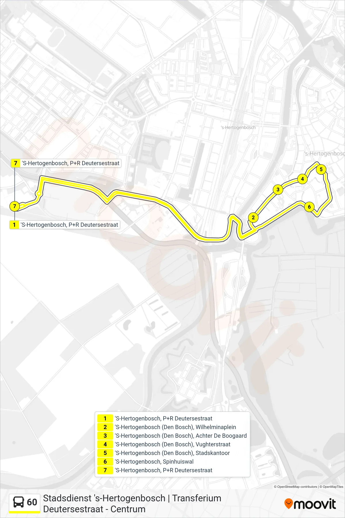Lijn 60 (bus, Centrum): route en haltes op de kaart