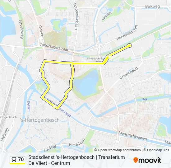 70 Bus Line Map