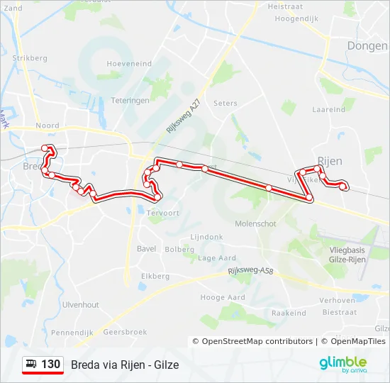 Bus 130 Route Map 130 Route: Schedules, Stops & Maps - Breda (Updated)