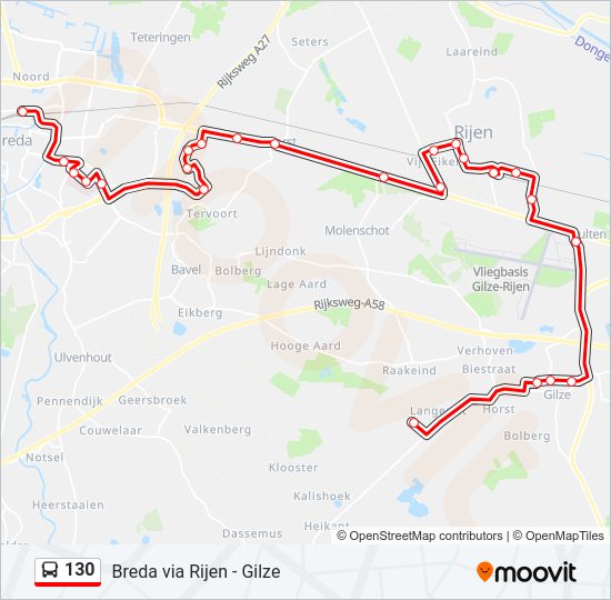 130 bus Line Map