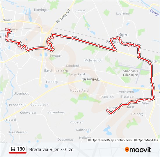 130 Bus Line Map