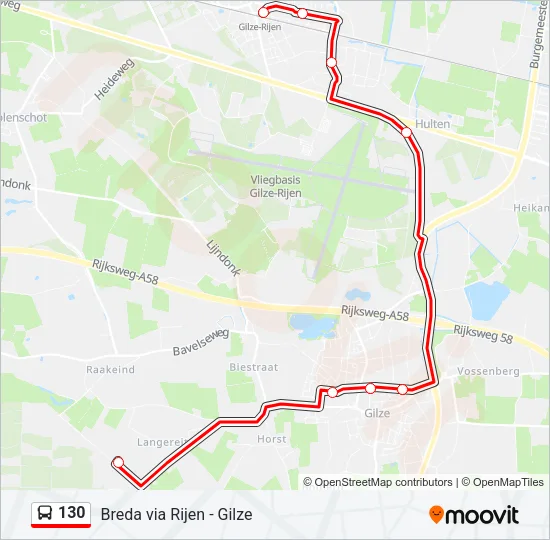 130 Bus Line Map