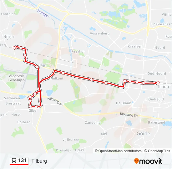 131 Bus Line Map