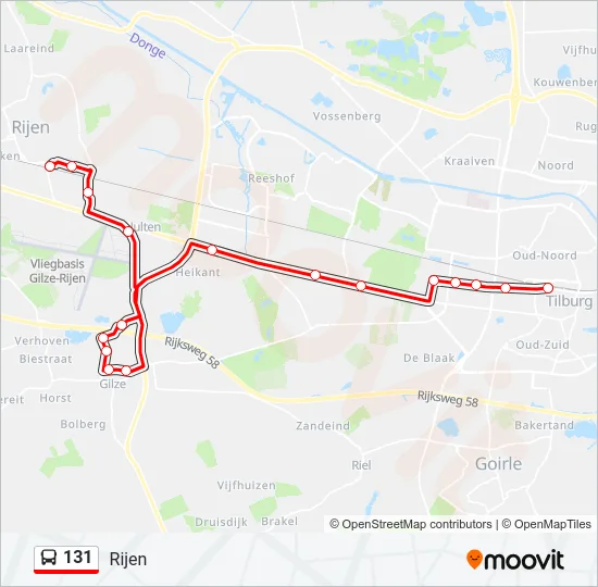 131 Bus Line Map