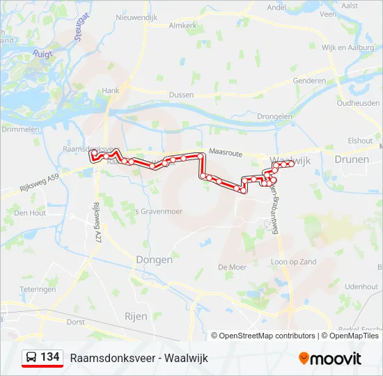 134 Bus Line Map