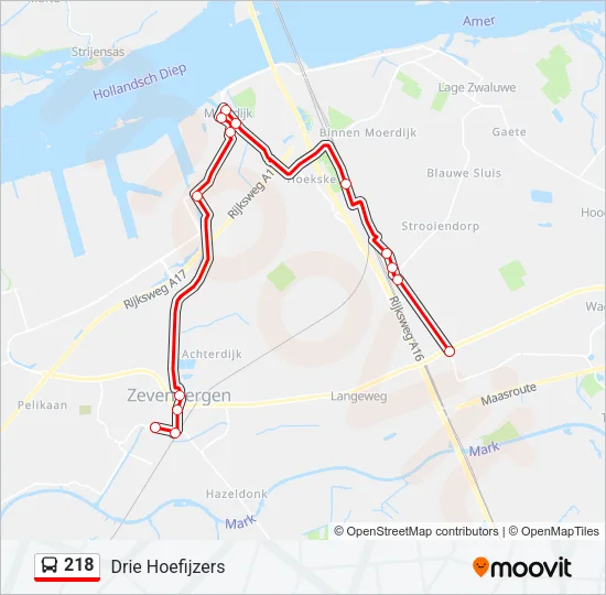 218 Bus Line Map