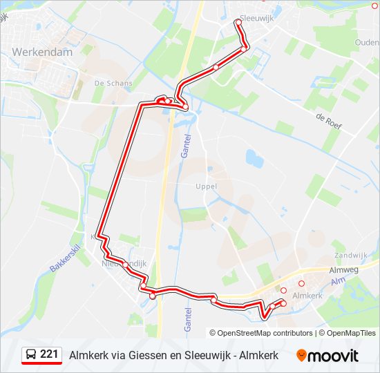 221 bus Line Map