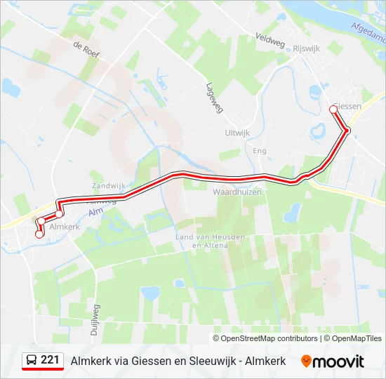 221 Bus Line Map