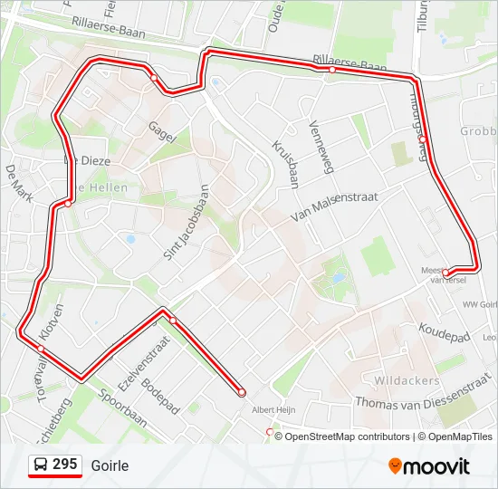 295 Bus Line Map