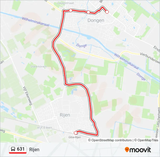 631 Bus Line Map