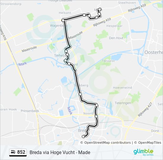 Bus 852 Route Map 852 Route: Schedules, Stops & Maps - Made Via Terheijden (Updated)