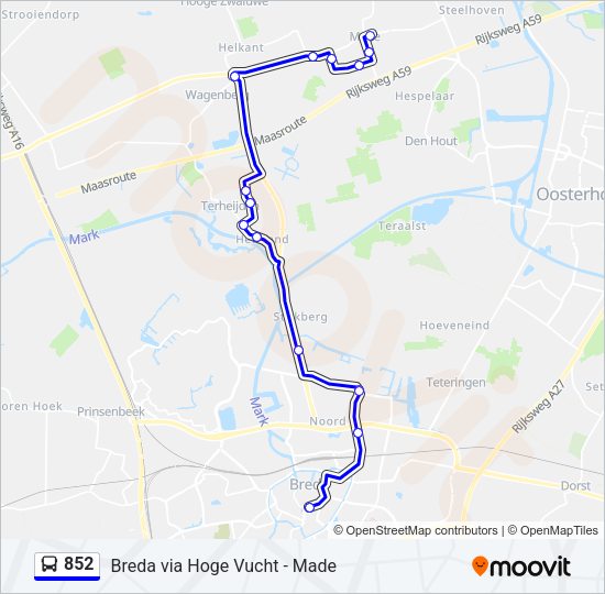 852 Bus Line Map