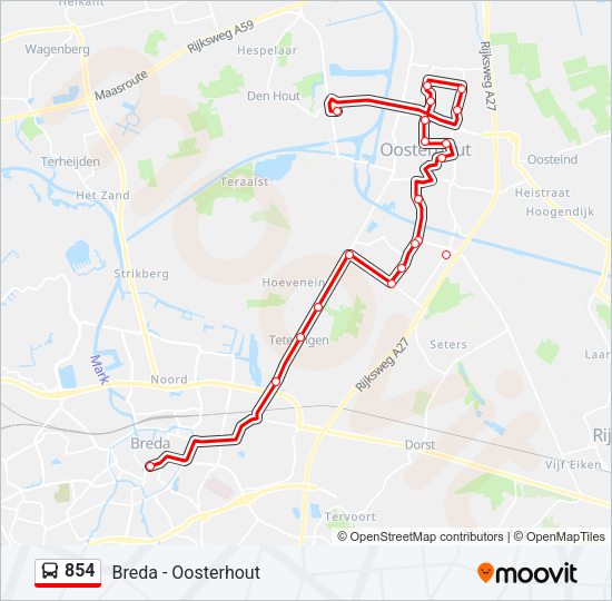 854 Bus Line Map