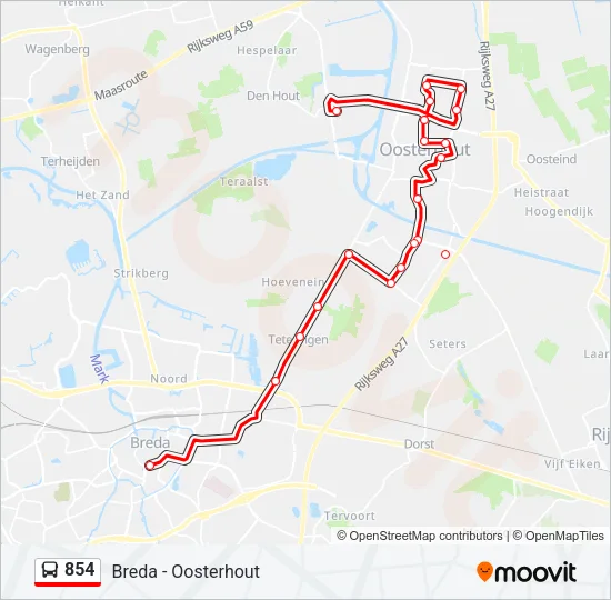 854 Bus Line Map