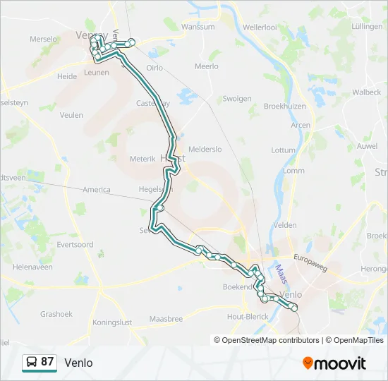 87 Bus Line Map