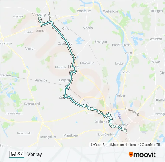 87 Bus Line Map