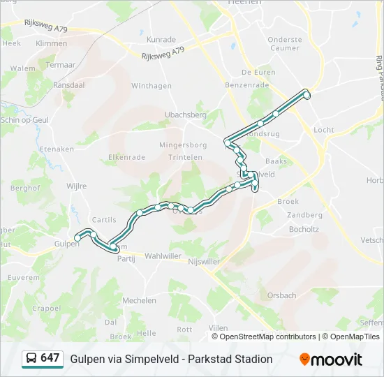 647 Bus Line Map
