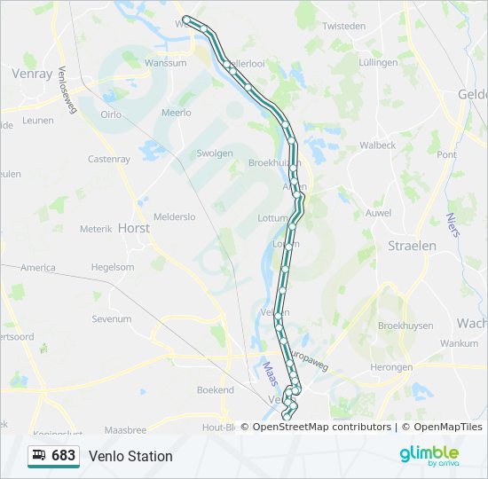 behandeling Soldaat Alternatief 683 Route: dienstregelingen, haltes en kaarten - Venlo Station