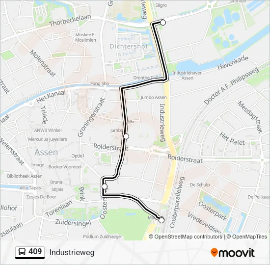 409 Bus Line Map