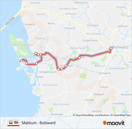 96 bus Line Map