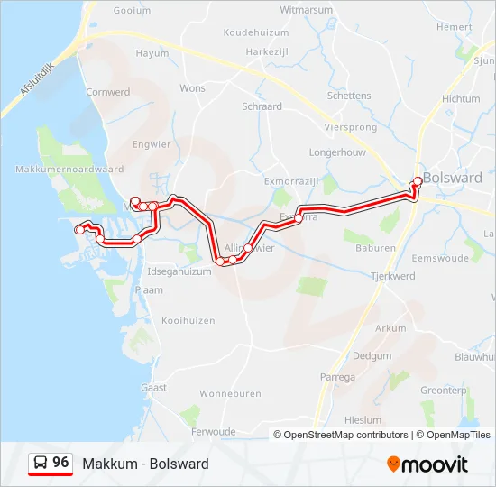 96 Bus Line Map