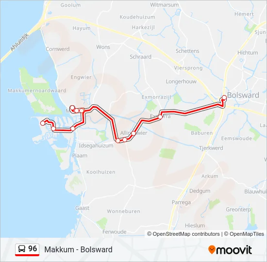 96 Bus Line Map