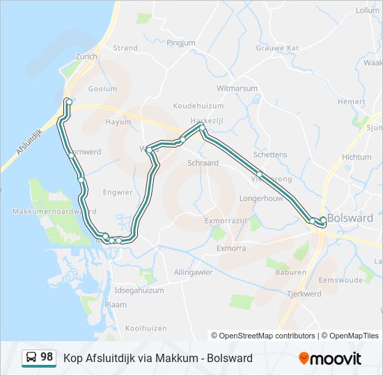 98 bus Line Map