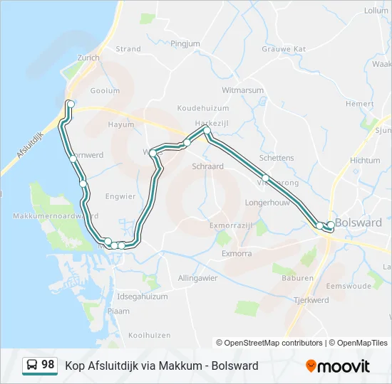 98 Bus Line Map