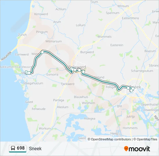 698 Bus Line Map