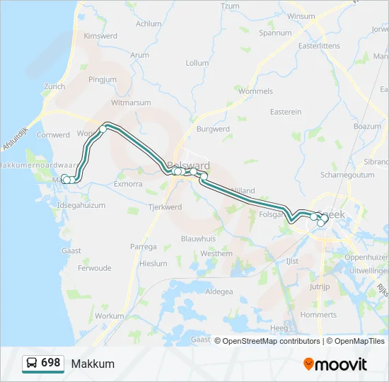 698 Bus Line Map