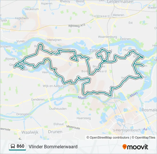 860 Bus Line Map
