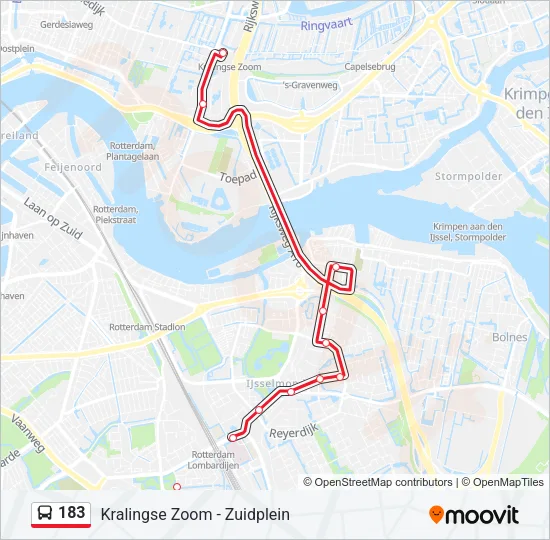 183 Bus Line Map