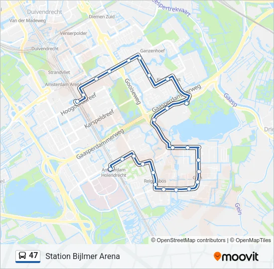 47 Bus Line Map