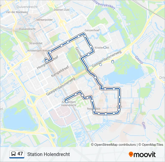 47 Bus Line Map