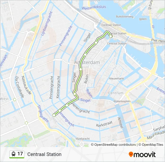 Tram 17 lijnkaart