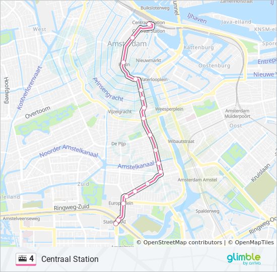 4 Route: Schedules, Stops & Centraal Station