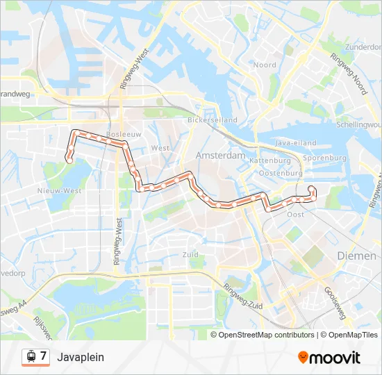 Straßenbahnlinie 7 Karte