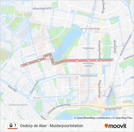 1 Light Rail Line Map