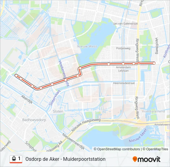 1 Light Rail Line Map
