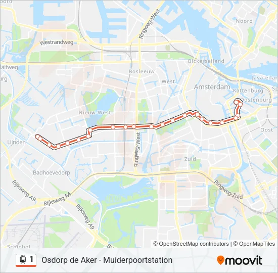1 Light Rail Line Map
