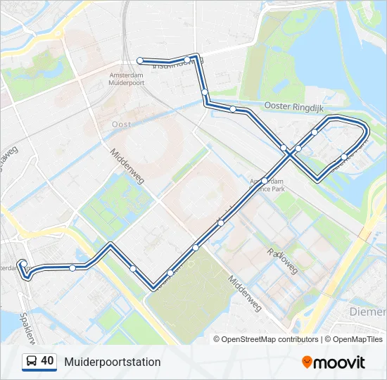 Bus 40 lijnkaart
