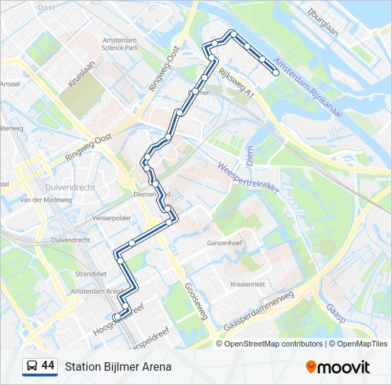 44 Bus Line Map